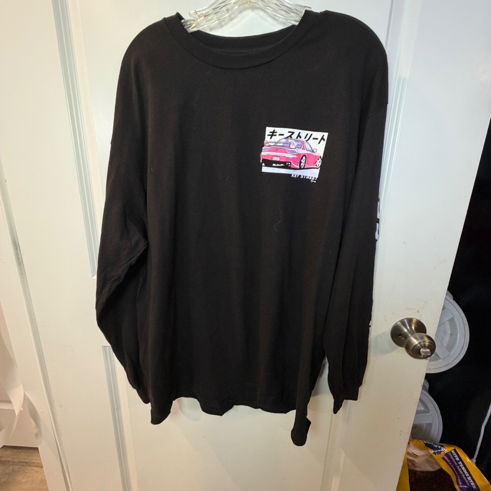 Key Street Men Long Sleeve T-Shirt JDM Car Graphic Black XL